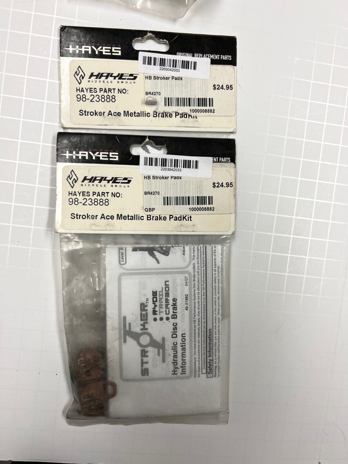 2 Hayes Stroker Ace Metallic Brake Pad Kits NWT Cycling Bike BR4270  98-23888 - Fresh Stock Dated February 2026