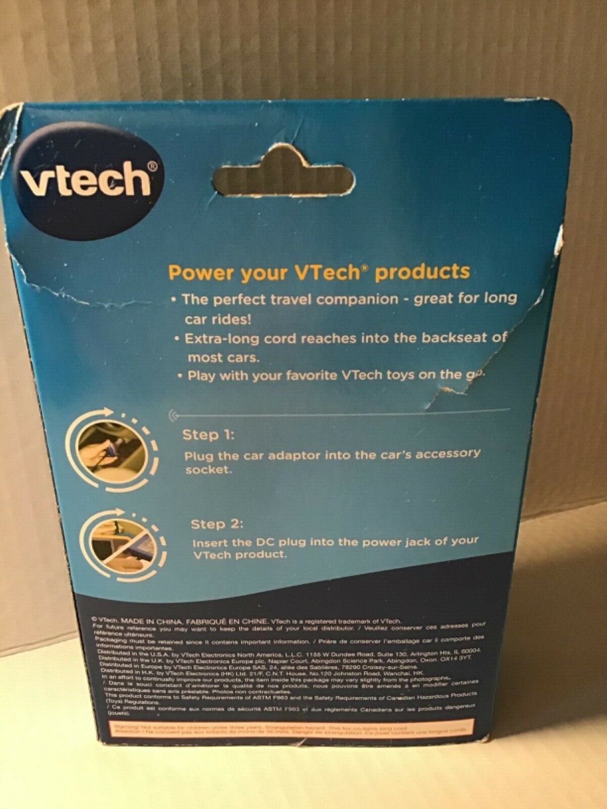 VTech Car Adaptor ChargerBRAND NEW-Extra Long Cord reaches backseat in most cars - Fresh Stock Dated February 2026