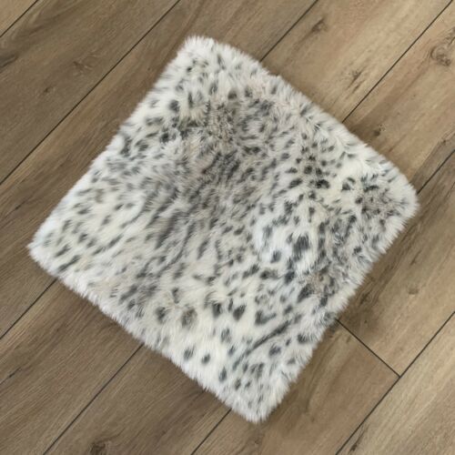 Pottery Barn Teen Gray Leopard Faux Fur Pillow Cover 18X18 - Fresh Stock Dated December 2025
