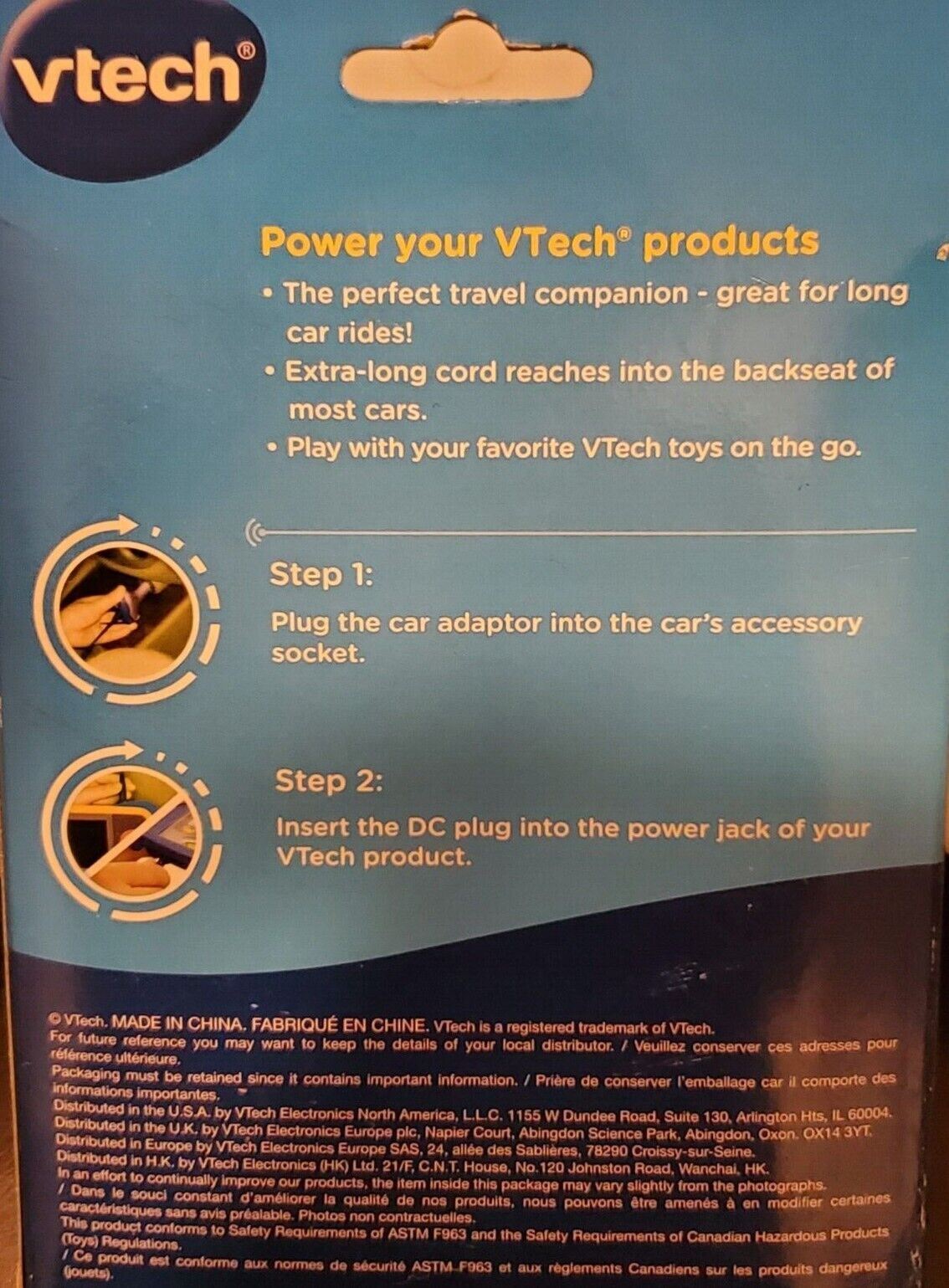 PRE-OWNED Black vtech AC Adaptor & NEW Car Adaptor, Compatible w/ALL vtech toys - Fresh Stock Dated February 2026