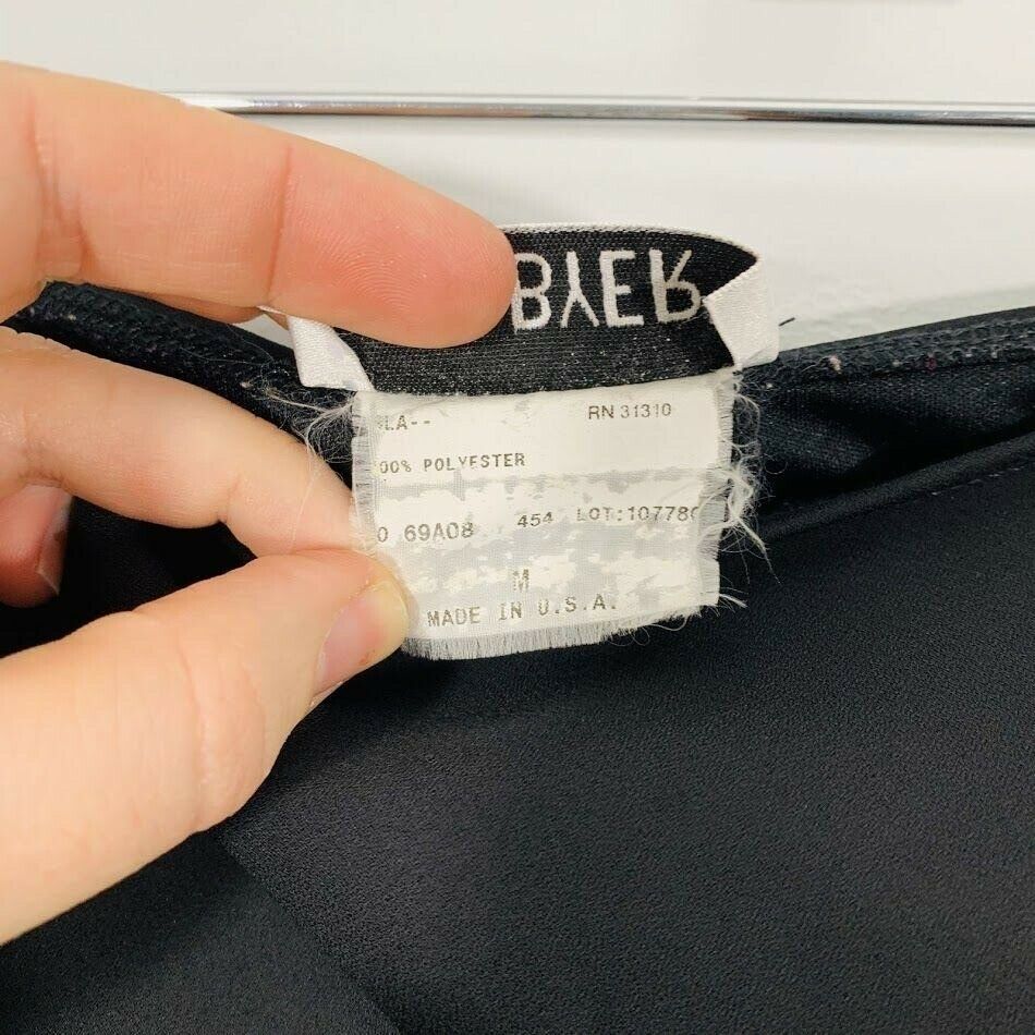 Vintage 90's Black Flowy Asymmetrical Hem High Waisted Midi Skirt - Fresh Stock Dated February 2026