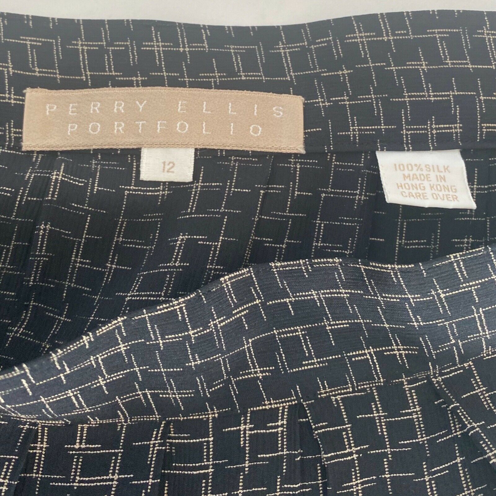 Vintage Perry Ellis Portfolio Silk Print Skirt Mint Condition - Fresh Stock Dated March 2026