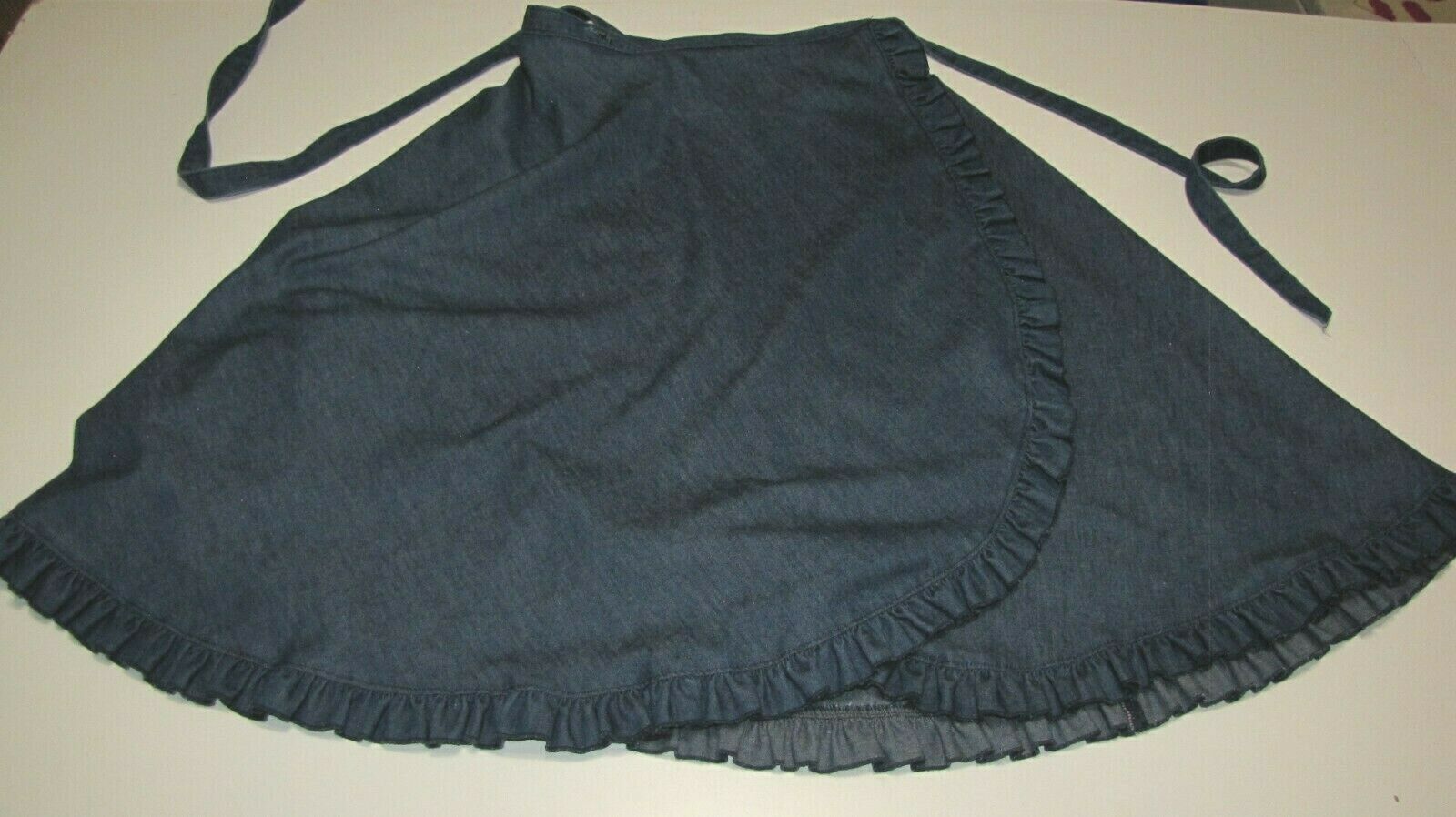 VTG USA Joyce Denim Wrap Skirt Full-circle Ruffled-hem Blue Woman S-M - Fresh Stock Dated February 2026