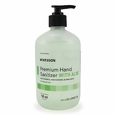 McKesson Premium Gel Hand Sanitizer with Aloe 18 oz. Pump Bottle 1 Each - Fresh Stock Dated December 2025