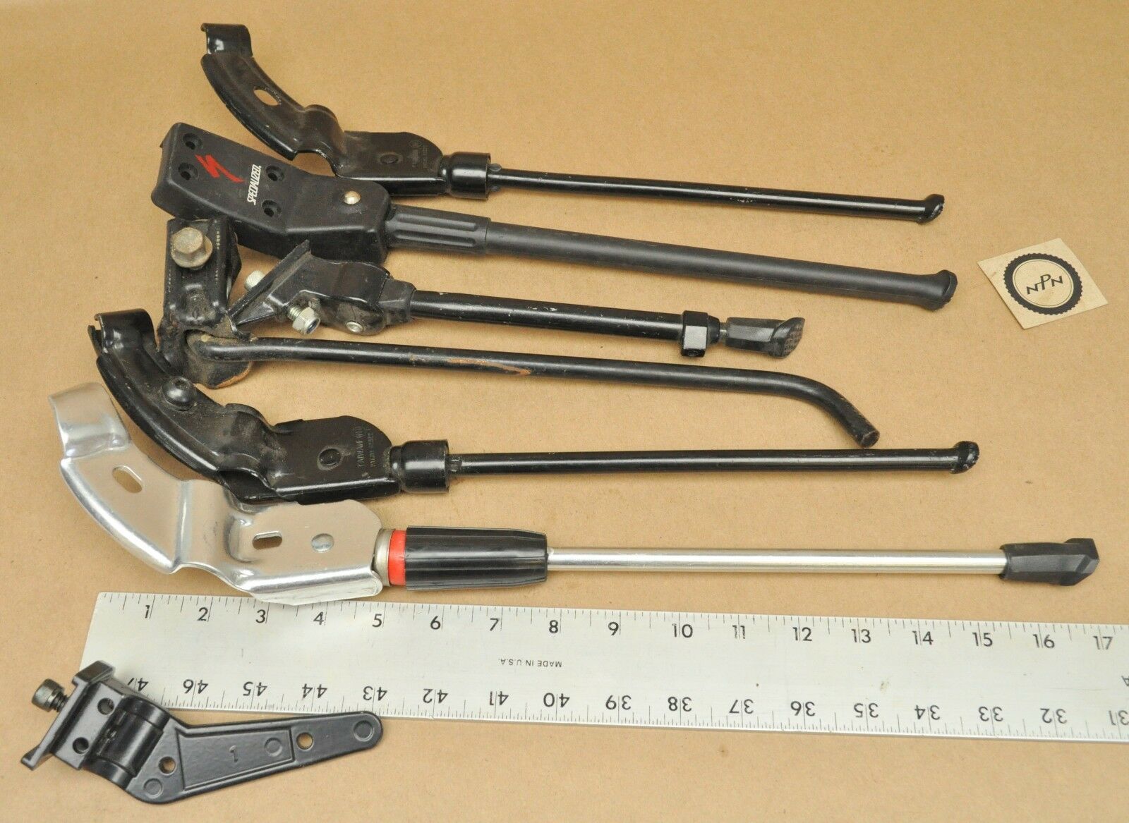 Vtg Bike Shop Lot: Specialized Greenfield Wald Bicycle Kick Stands Parts -As Is - Fresh Stock Dated December 2025