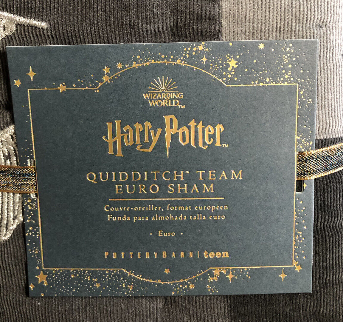 Pottery Barn Teen Kids Harry Potter Quidditch Team Euro Square Pillow Sham - Fresh Stock Dated February 2026