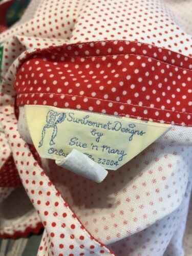 Vintage 70s Sunbonnet Designs White red polka dot strawberry novelty wrap skirt - Fresh Stock Dated February 2026