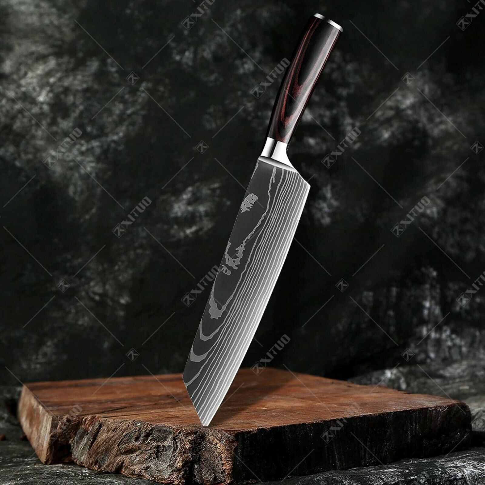 Kitchen Chef Knife Stainless Steel Damascus Pattern Sharp Cleaver Knife Japanese - Fresh Stock Dated January 2026