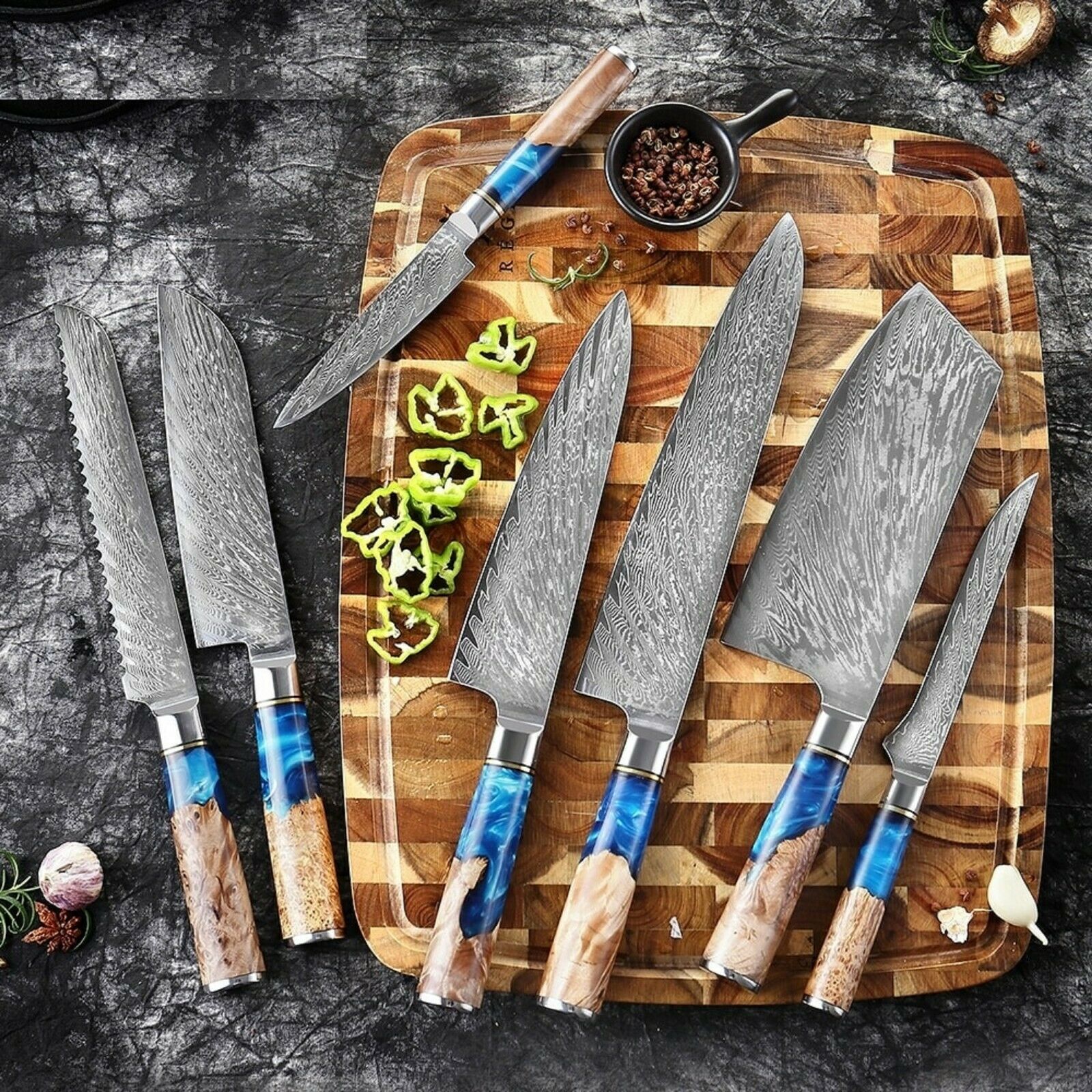 Kitchen Chef Knife Stainless Steel Damascus Pattern Sharp Cleaver Knife Japanese - Fresh Stock Dated January 2026