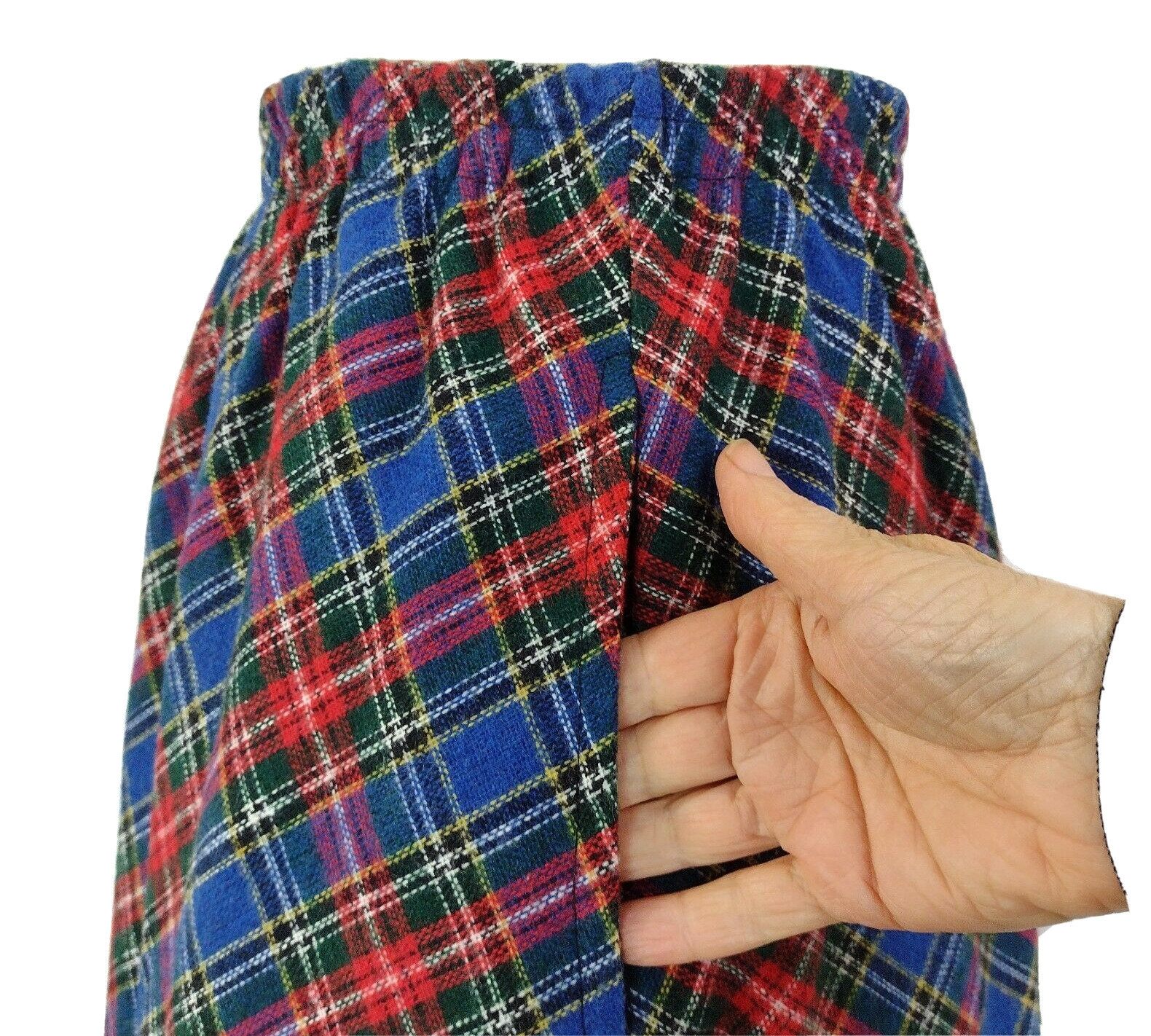 Vintage Requirements Blue Plaid Wool Blend Midi Skirt Waist 30 Size Medium - Fresh Stock Dated March 2026