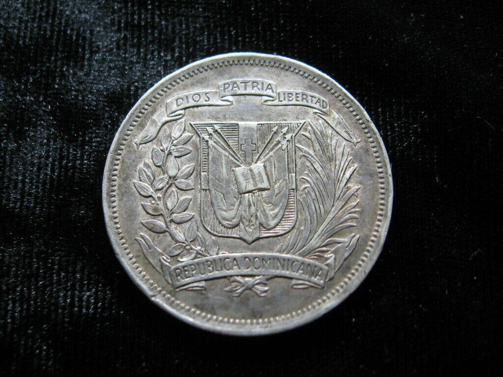 SILVER old world coin DOMINICAN REPUBLIC 1/2 medio peso 1937 KM21 Princess (9) - Fresh Stock Dated December 2025