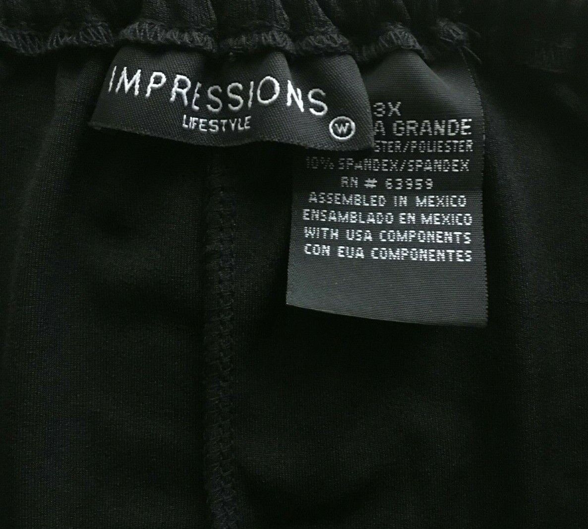 Impressions Lifestyle Black Stretch Skirt 3X Slip Thin Jersey Knit Lace Hem S2 - Fresh Stock Dated March 2026