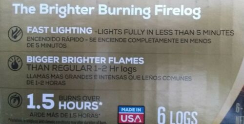 Duraflame Gold Ultra Premium Fast Lighting Log 2.5 Lb 6 Count Case Free Shipping - Fresh Stock Dated December 2025