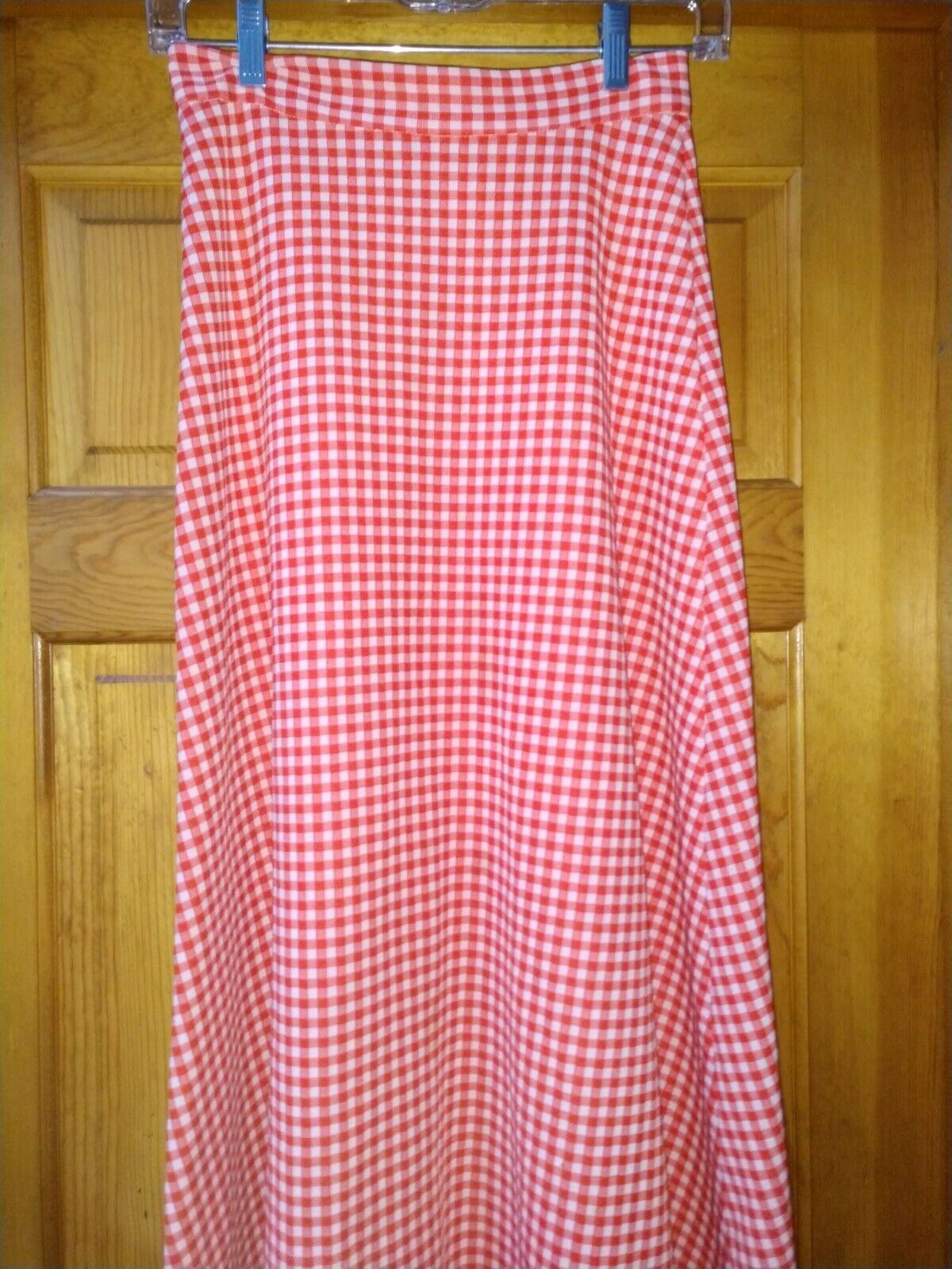 1960s/70s vintage red/white checked maxi skirt - S/M - Fresh Stock Dated March 2026