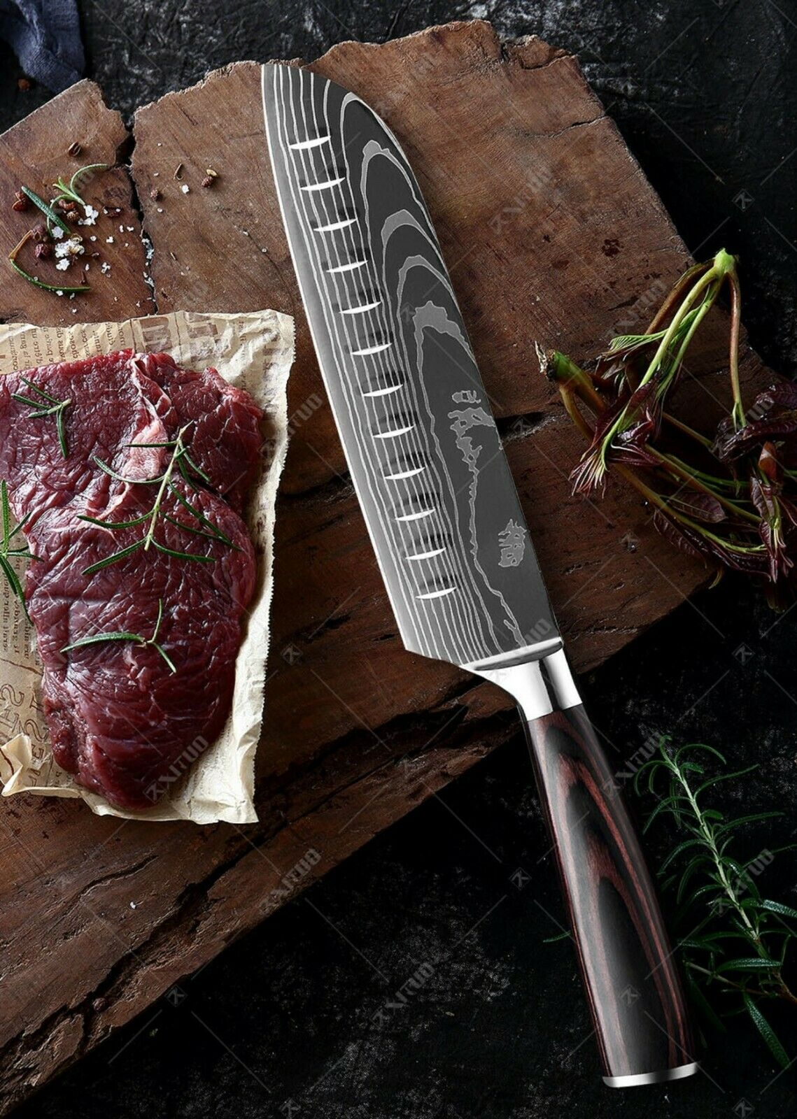 Kitchen Chef Knife Stainless Steel Damascus Pattern Sharp Cleaver Knife Japanese - Fresh Stock Dated January 2026