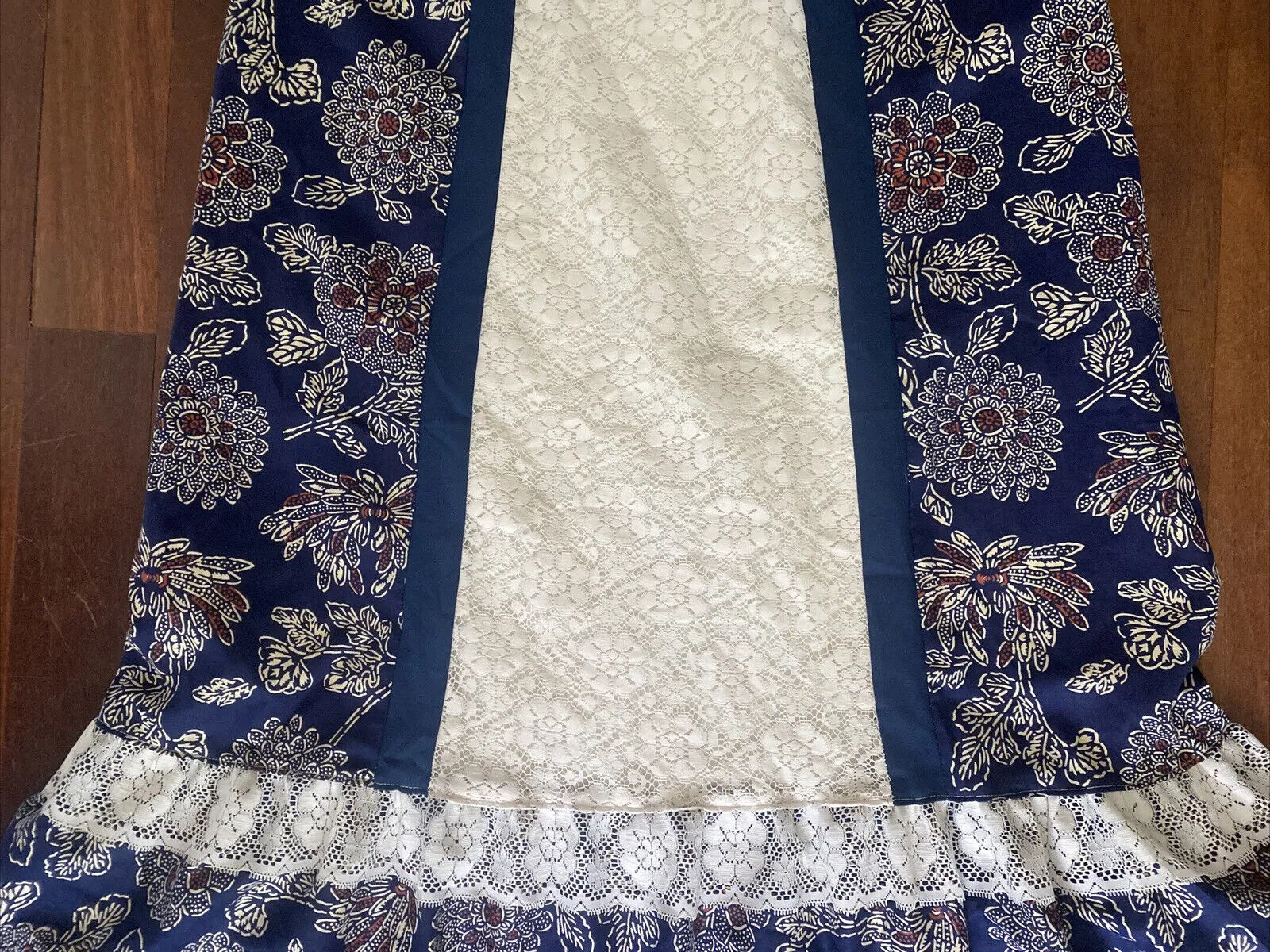 Tumbleweeds Maxi Skirt Prairie Boho Lace Western Size L XL Navy Vintage 70’s - Fresh Stock Dated March 2026