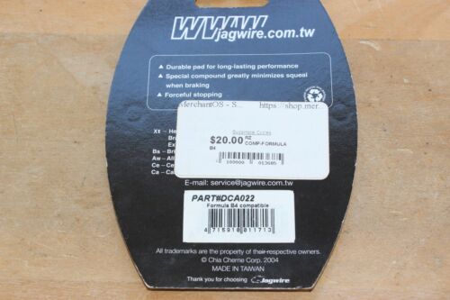 New Jagwire Formula B4 Semi Metallic Disc Brake Pads DCA022 - Fresh Stock Dated February 2026