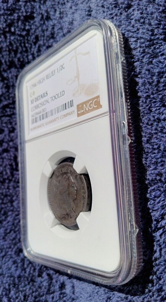 1794 Half Cent, High Relief C-9 variety, NGC EF / XF Details - Fresh Stock Dated December 2025