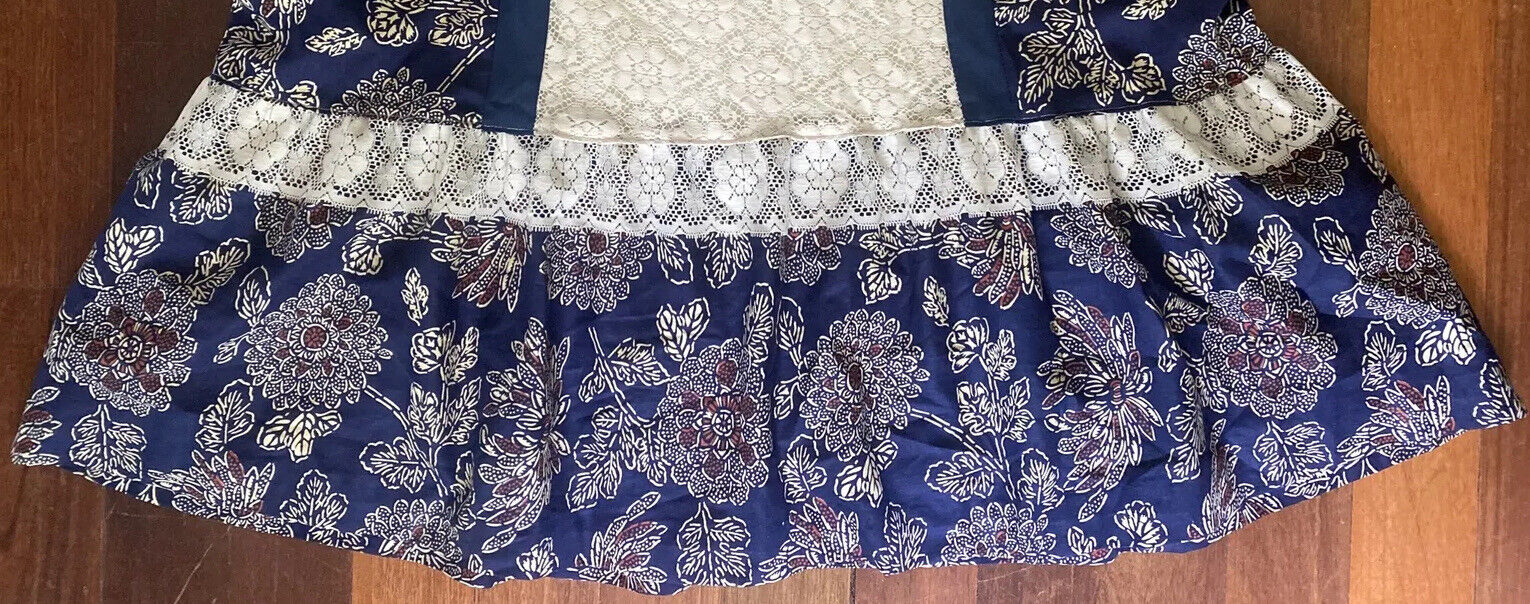 Tumbleweeds Maxi Skirt Prairie Boho Lace Western Size L XL Navy Vintage 70’s - Fresh Stock Dated March 2026