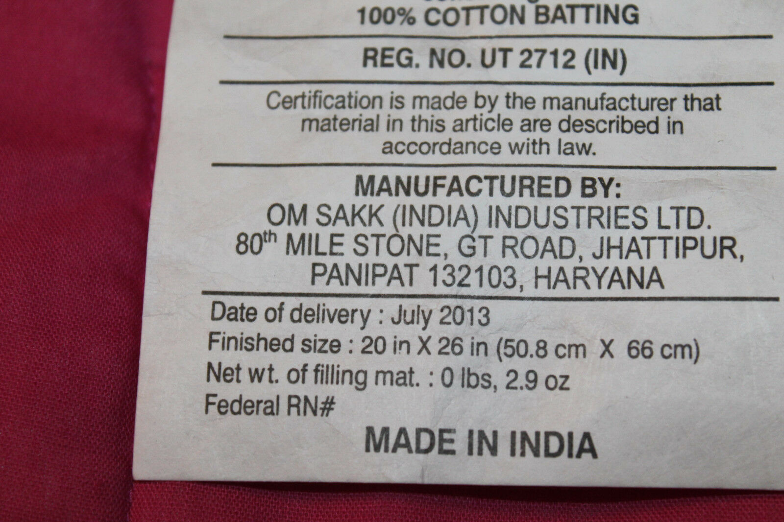 Circo Pink Orange Floral Pillow Sham 20x26  #23 - Fresh Stock Dated December 2025