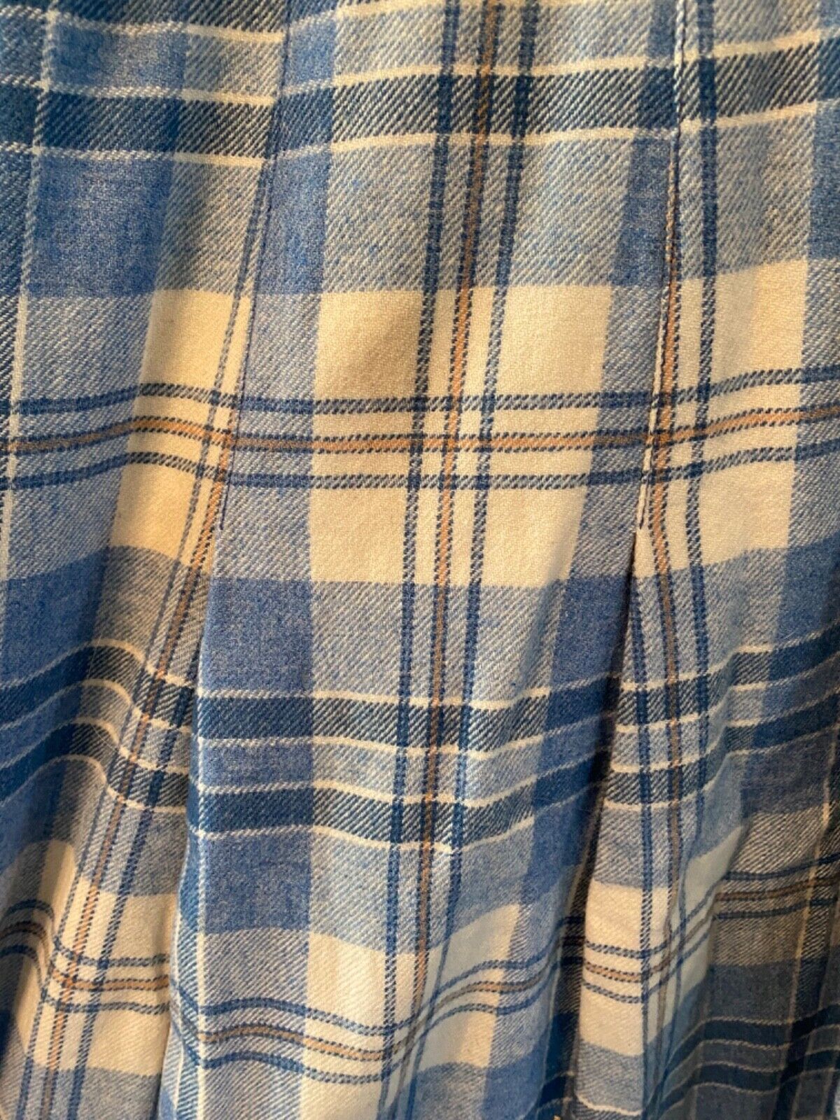 VINTAGE Pendleton Women’s Pleated Blue & Cream Plaid Wool Skirt, Size 12 - Fresh Stock Dated March 2026