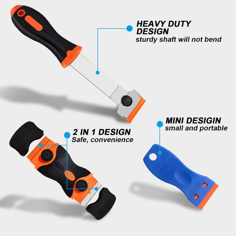 TANWUU Razor Blade Scraper, 3 pack Scraper Tool with 18 Plastic Razor Blades and - Fresh Stock Dated February 2026