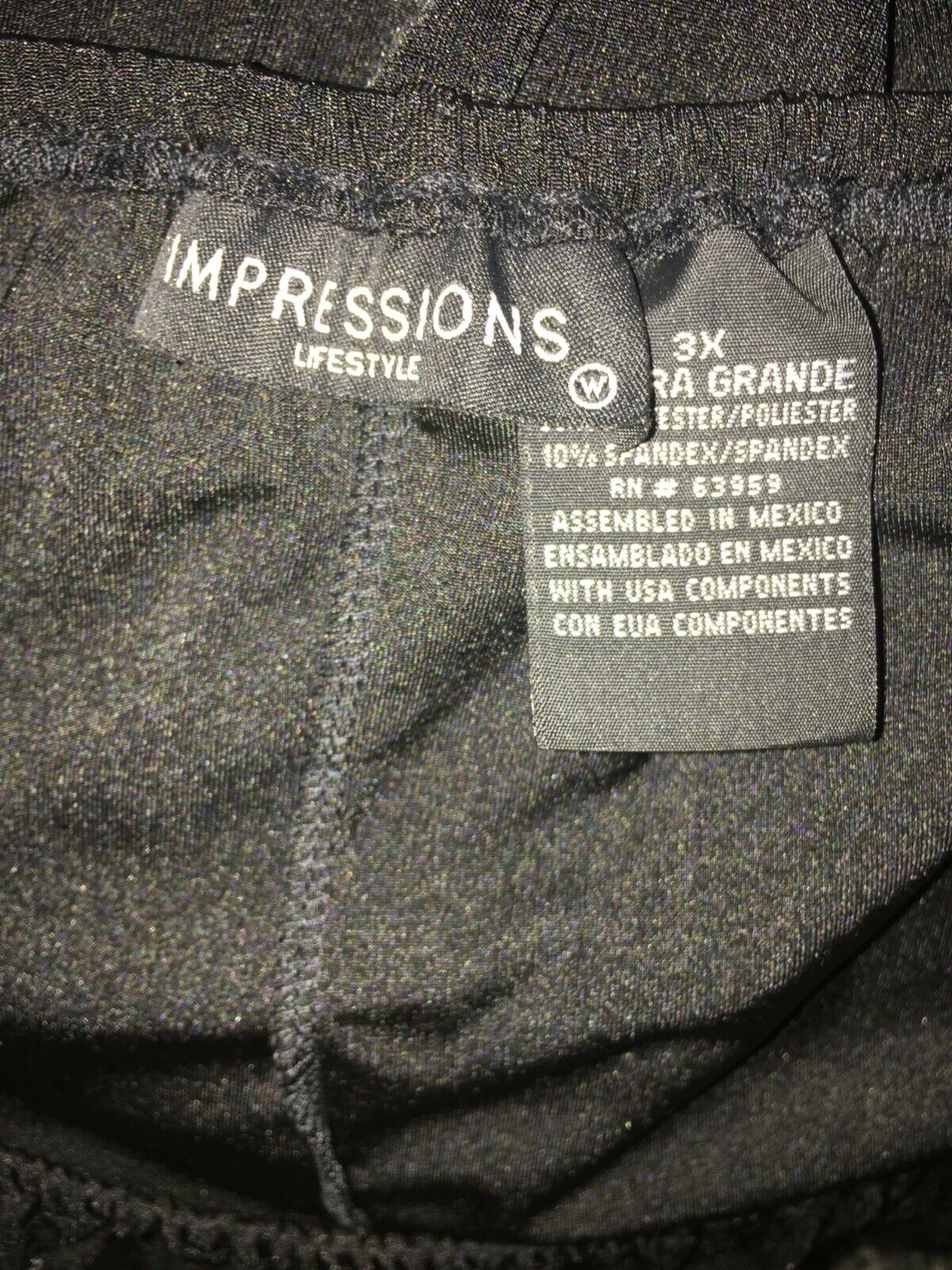 Impressions Lifestyle Black Stretch Skirt 3X Slip Thin Jersey Knit Lace Hem S2 - Fresh Stock Dated March 2026