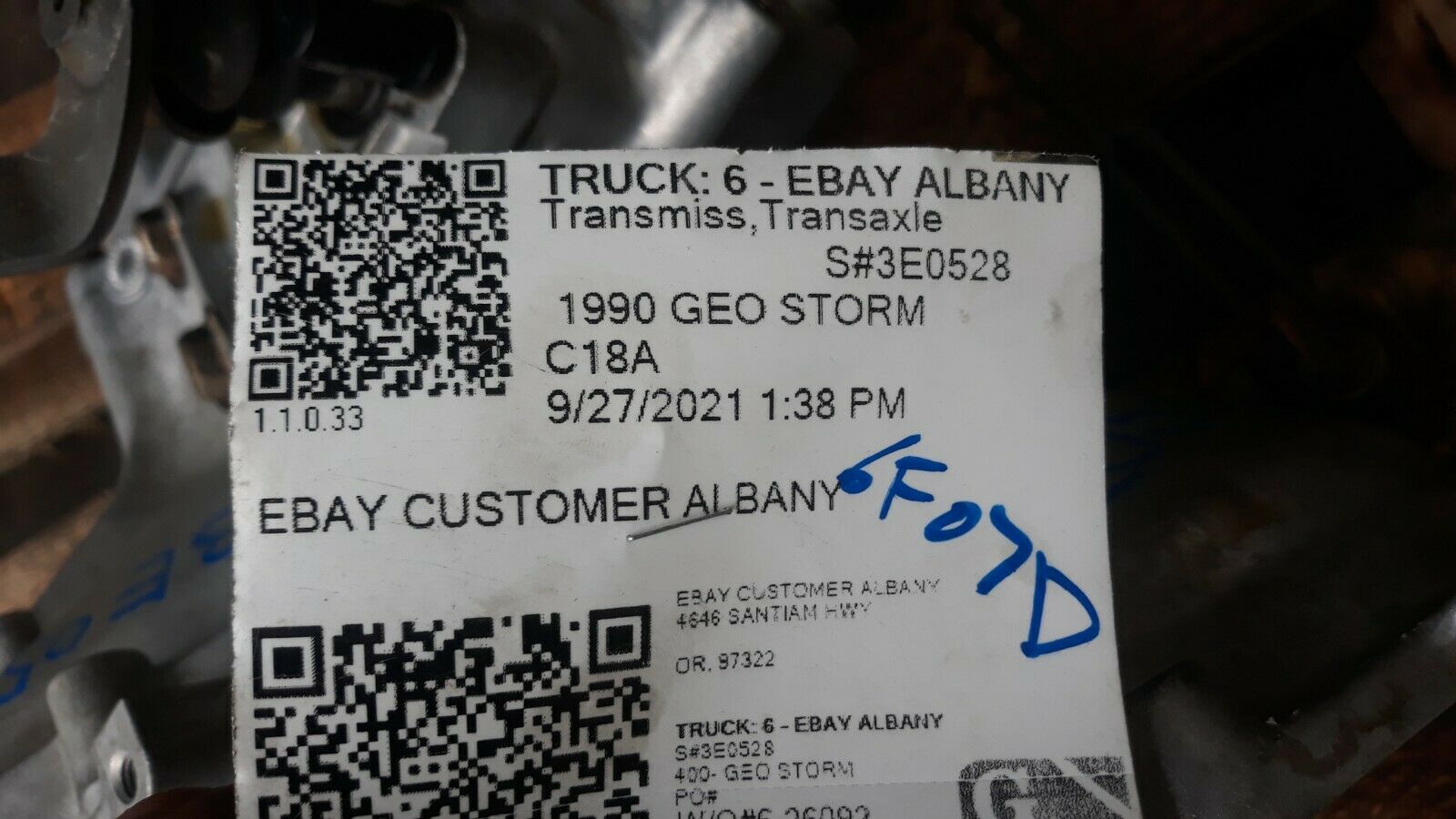 ✔ 1990 1991 Geo Storm GSI DOHC 1990-1992 Isuzu Impulse Manual Transmission 188K - Fresh Stock Dated December 2025