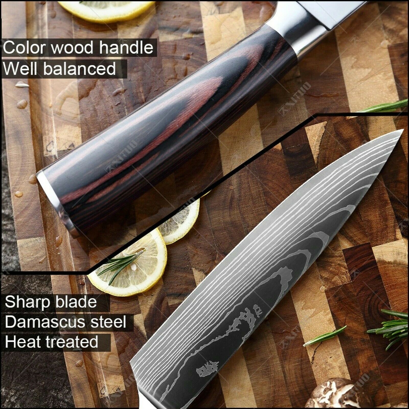 Kitchen Chef Knife Stainless Steel Damascus Pattern Sharp Cleaver Knife Japanese - Fresh Stock Dated January 2026