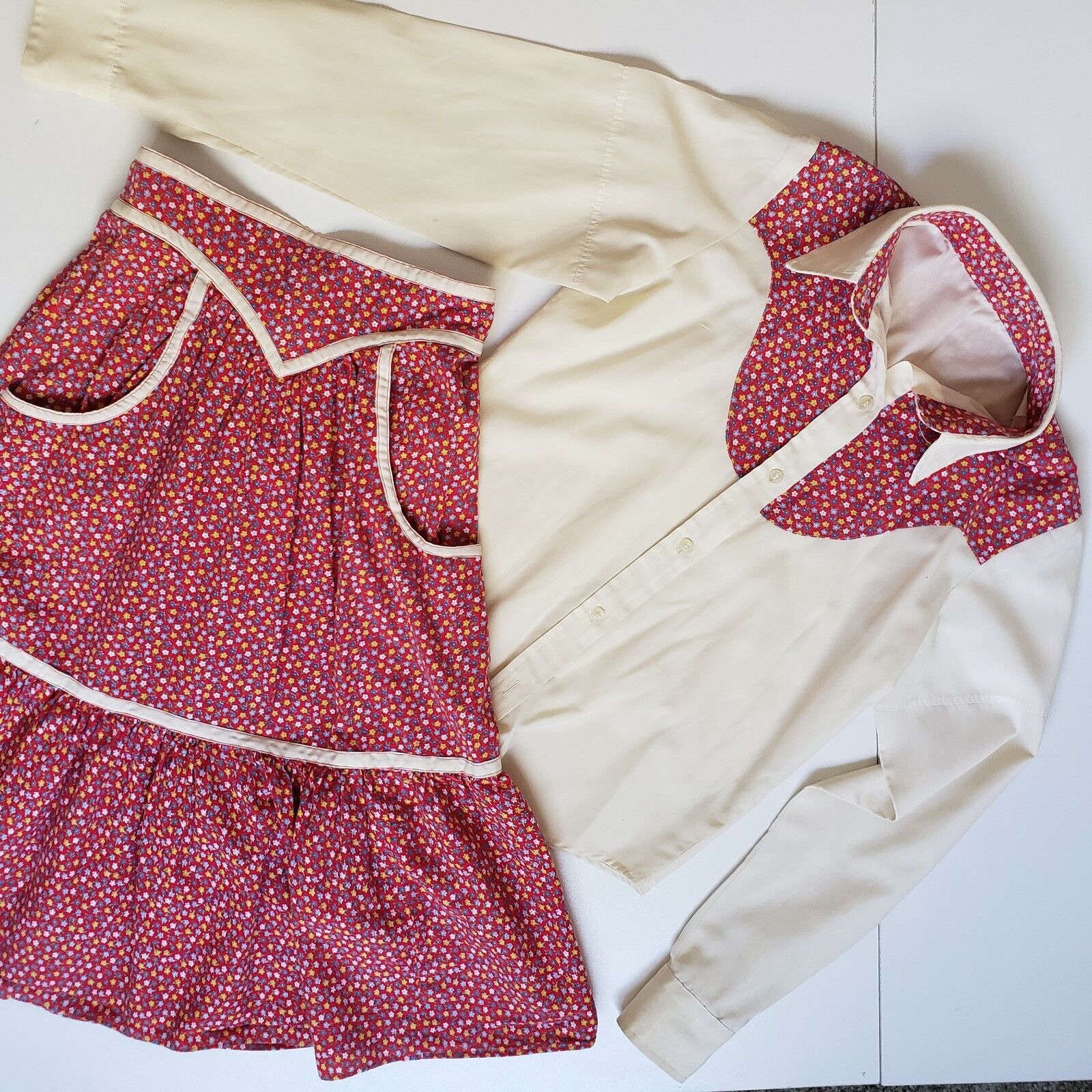 1970s Vintage Country Girl Western Skirt Set Leotard - Fresh Stock Dated March 2026