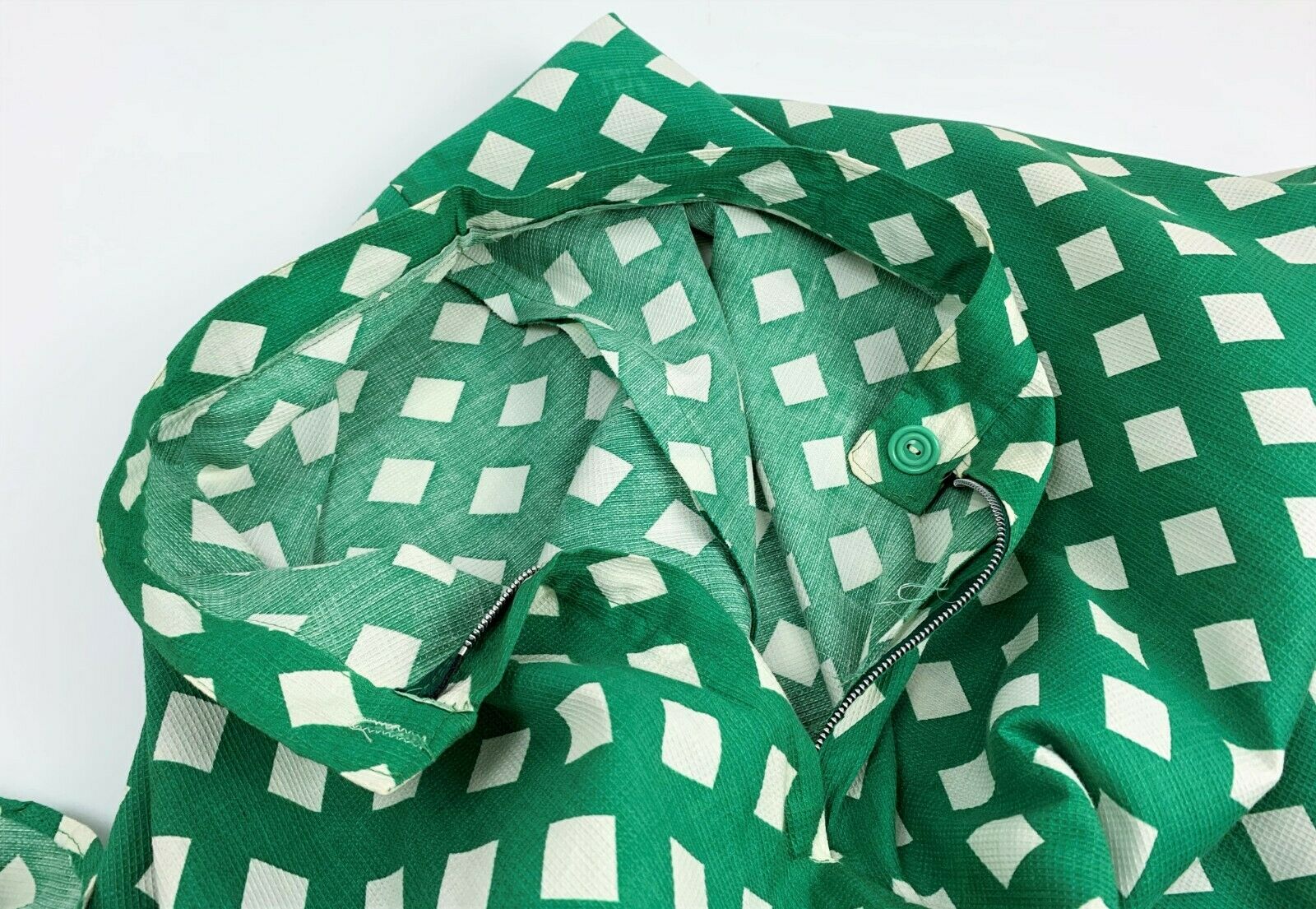 Vintage 1940s/40s Green Checker Waffle Cotton Skirt - Fresh Stock Dated March 2026