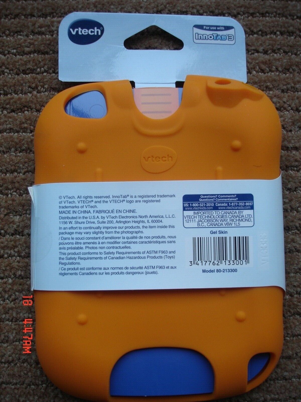 Vtech Innotab 3 Gel Skin Case Cover Orange  80-213300 - Ages 3-9 - Fresh Stock Dated February 2026