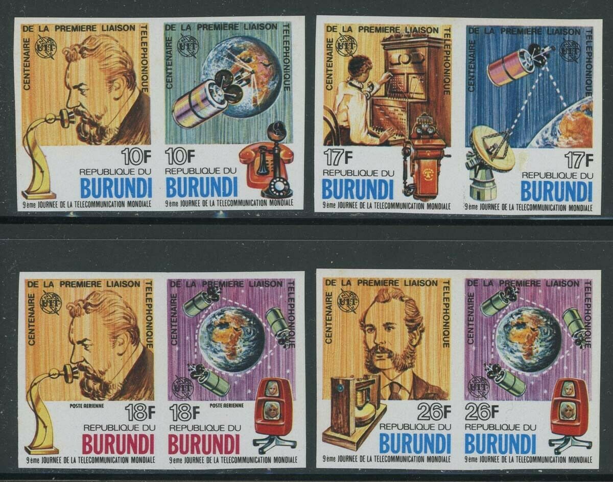 Burundi 1977 Telephone Centennial perf & imperf sets Sc# 511/C254 NH - Fresh Stock Dated December 2025