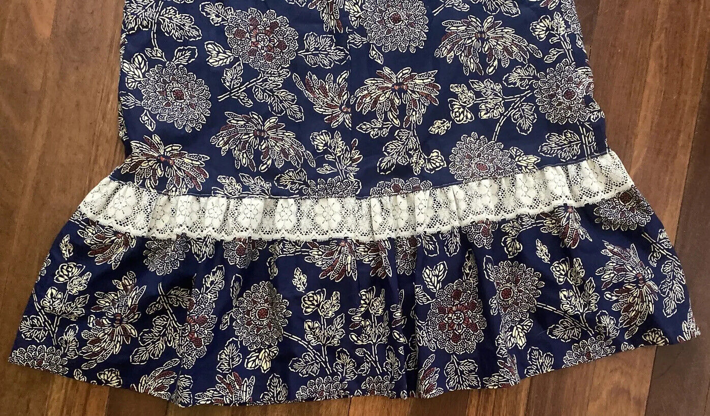 Tumbleweeds Maxi Skirt Prairie Boho Lace Western Size L XL Navy Vintage 70’s - Fresh Stock Dated March 2026