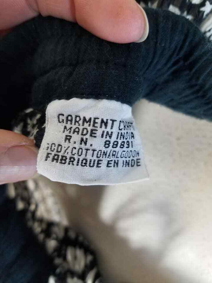 Vtg 80s 90s India Cotton Guaze Print Full Skirt Drawstring Festival Boho Hippy L - Fresh Stock Dated February 2026