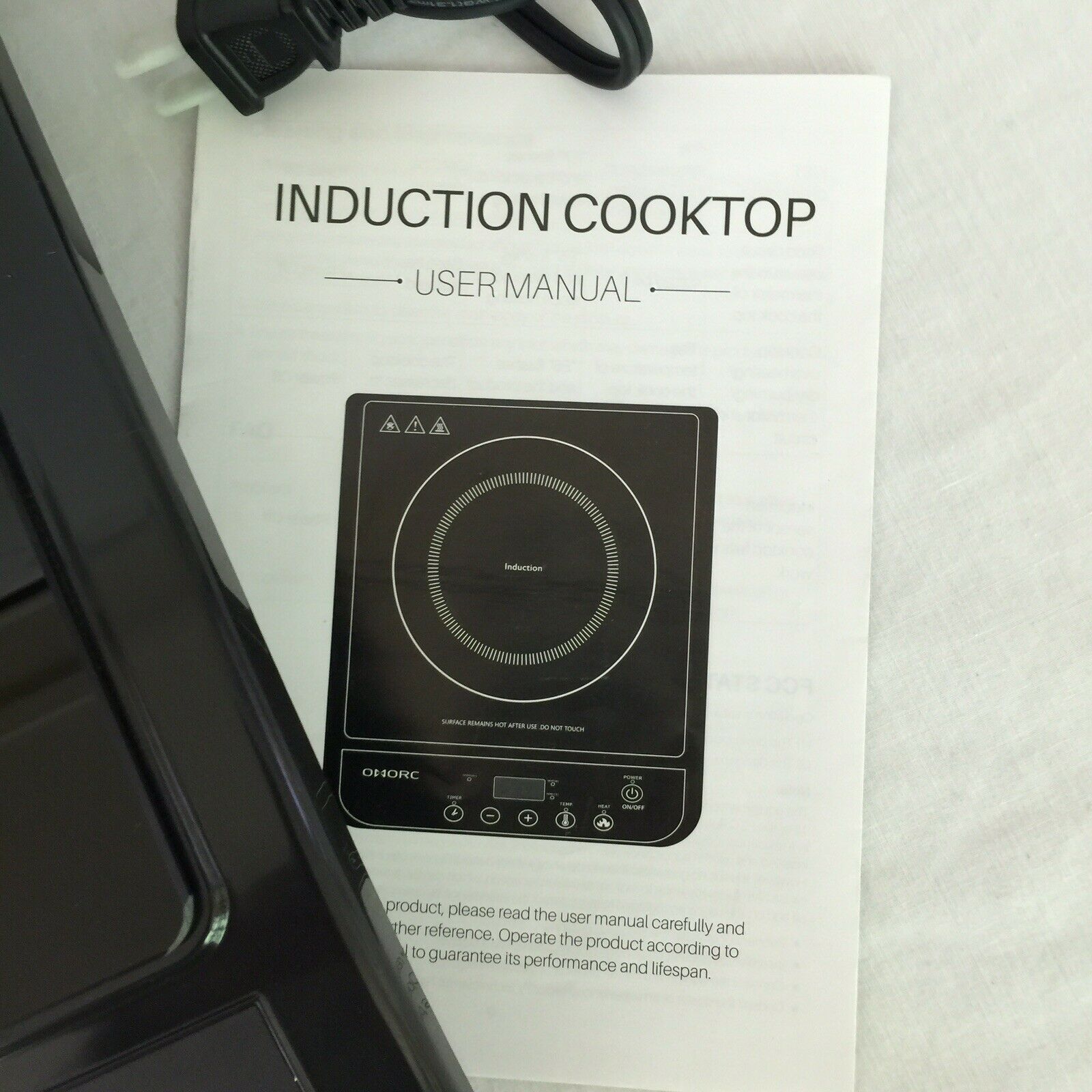 OMORC Portable Induction Cooktop Touch-Control Countertop Burner 10 Power Levels - Fresh Stock Dated December 2025