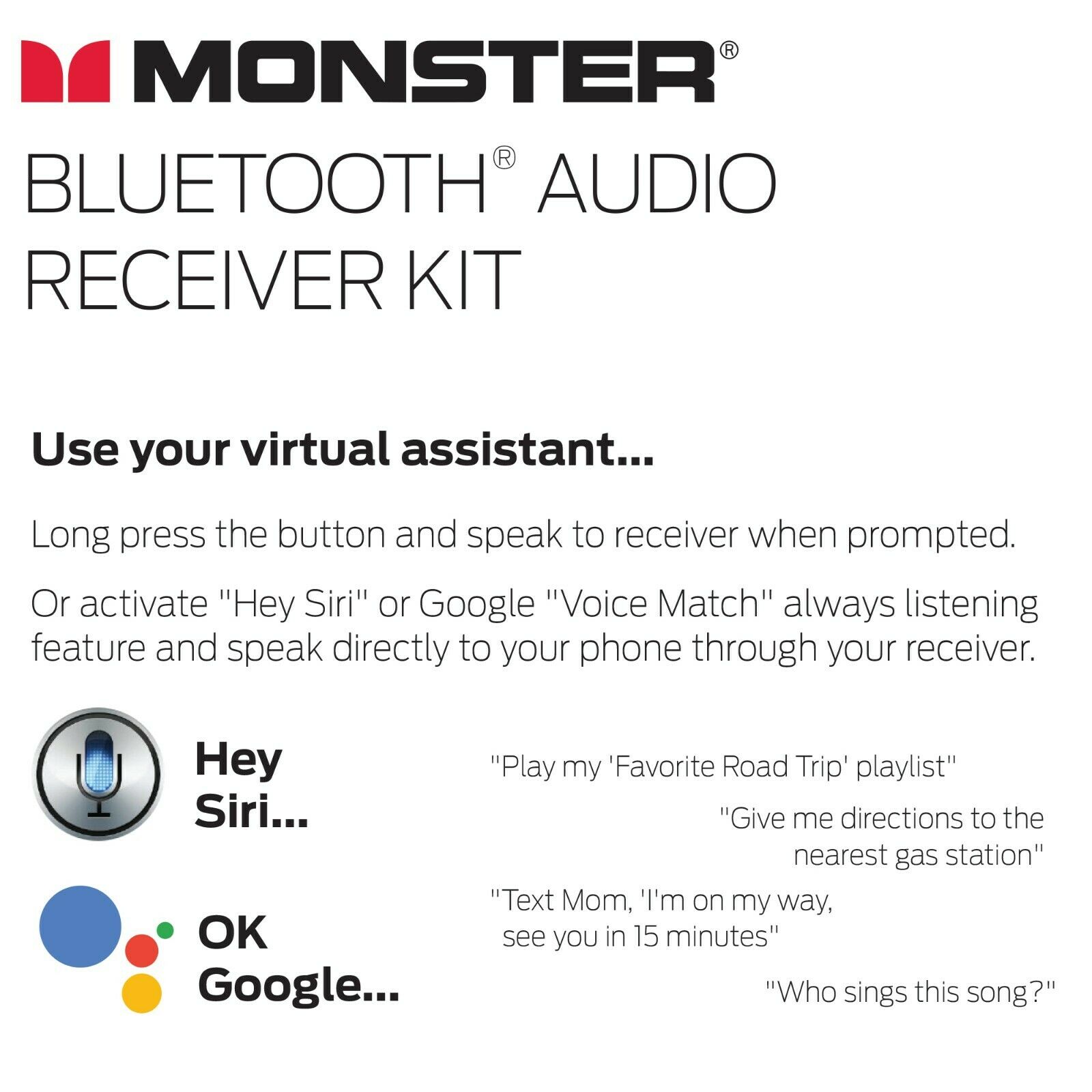 Monster Bluetooth Receiver to 3.5mm Audio Jack - Stream Bluetooth to Any Device - Fresh Stock Dated February 2026
