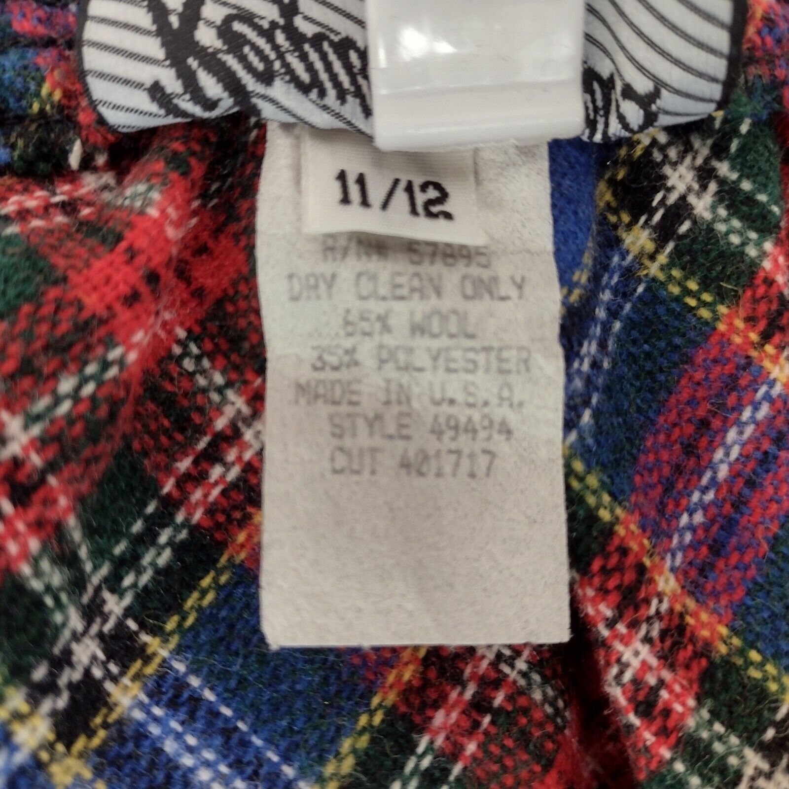 Vintage Requirements Blue Plaid Wool Blend Midi Skirt Waist 30 Size Medium - Fresh Stock Dated March 2026