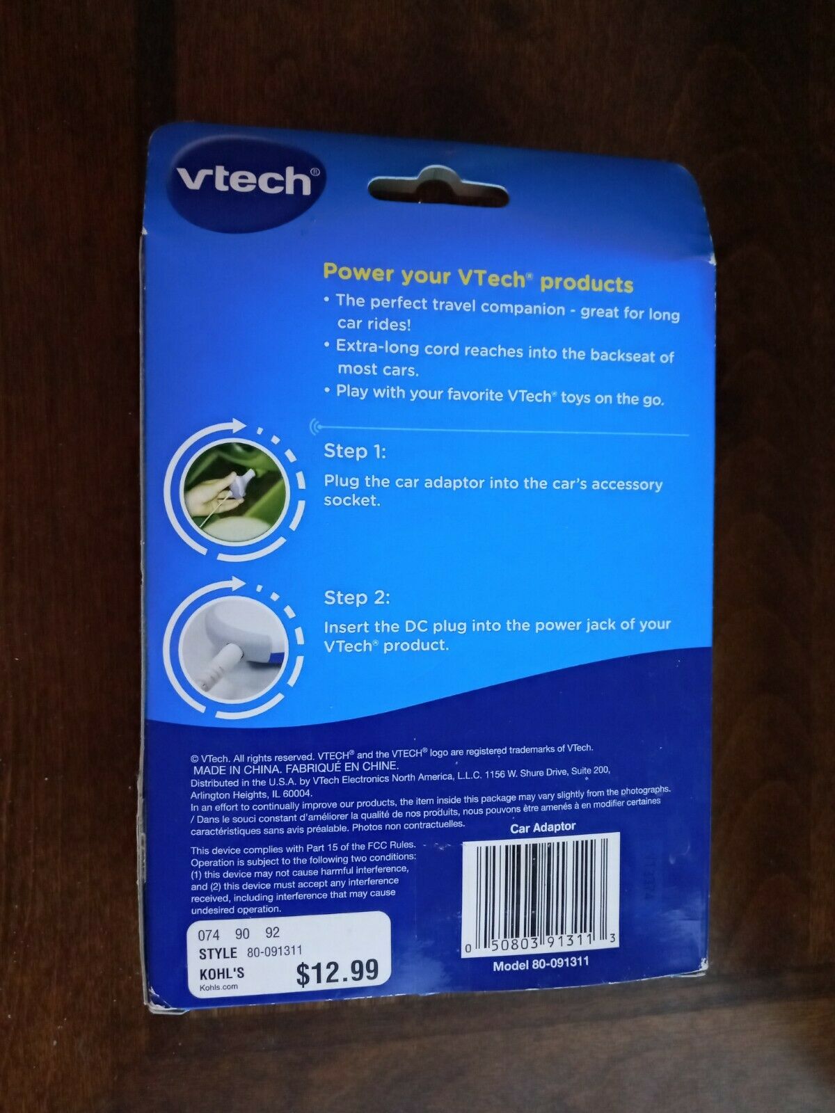 NIB VTech Car Charging Charger Adapter Adaptor -  White NEW - Fresh Stock Dated December 2025