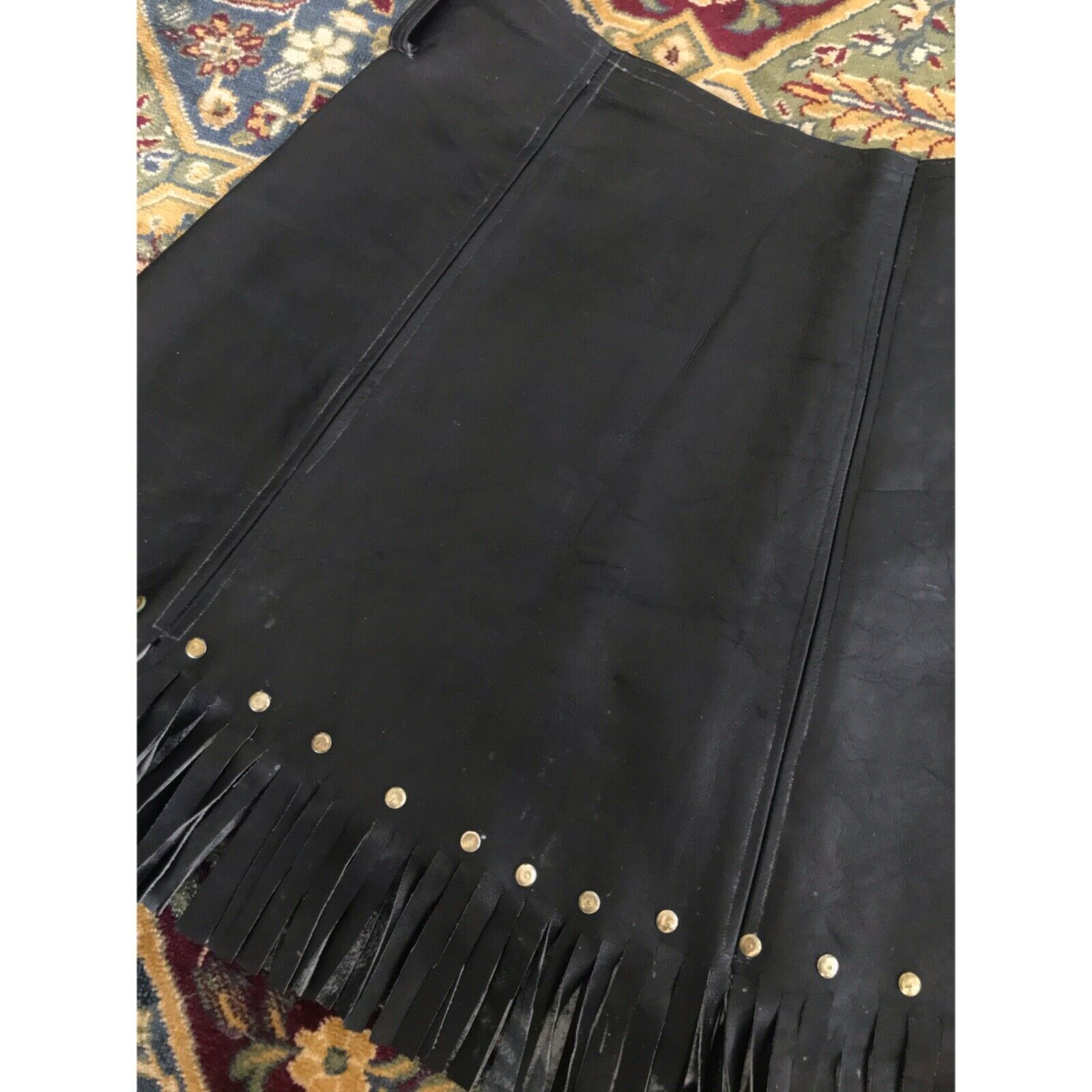 1960’s vintage Leather Fringe Skirt Motorcycle size Medium - Fresh Stock Dated February 2026