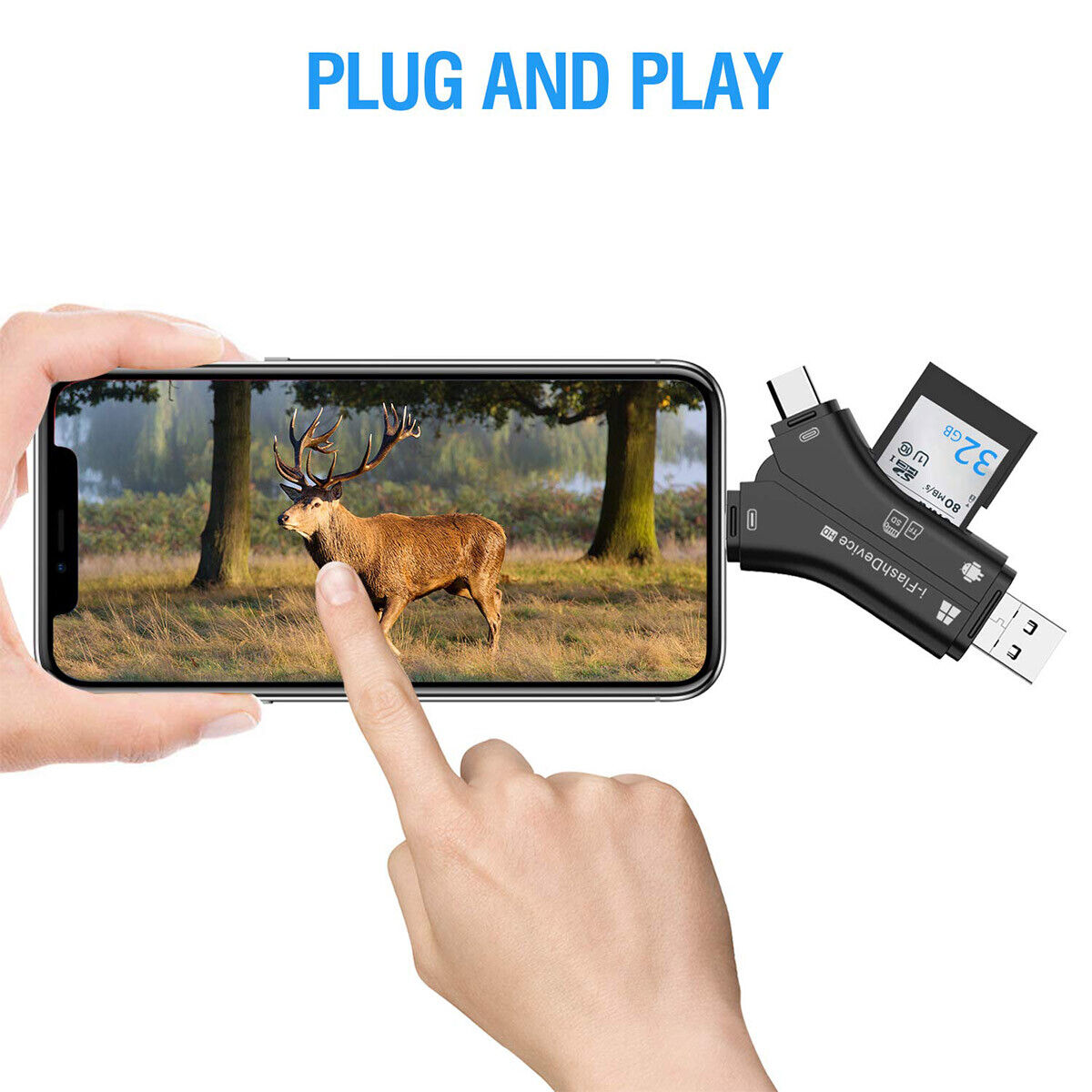 4-in-1 Camera Card Viewer-Trail Hunter View Hunting Photos Videos Scouting Game - Fresh Stock Dated February 2026
