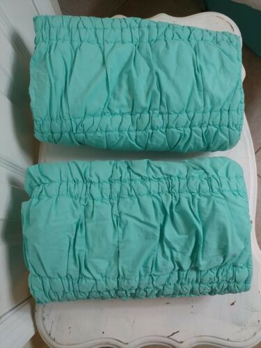 Set of 2 PLUSH & COZY Pottery Barn PB Teen AQUA/TURQUOISE Quilted Euro Shams - Fresh Stock Dated December 2025