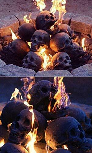 Regal Flame Human Skull Ceramic Wood Large Gas Fireplace Logs Logs for All Ty... - Fresh Stock Dated December 2025