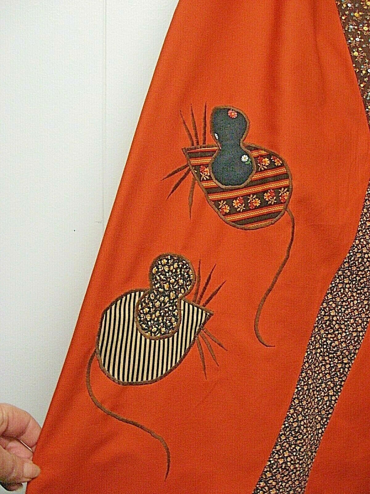 Vintage 60s 70s maxi skirt ORANGE BROWN Applique RAM MOUSE ANIMAL MAXI SKIRT - Fresh Stock Dated February 2026