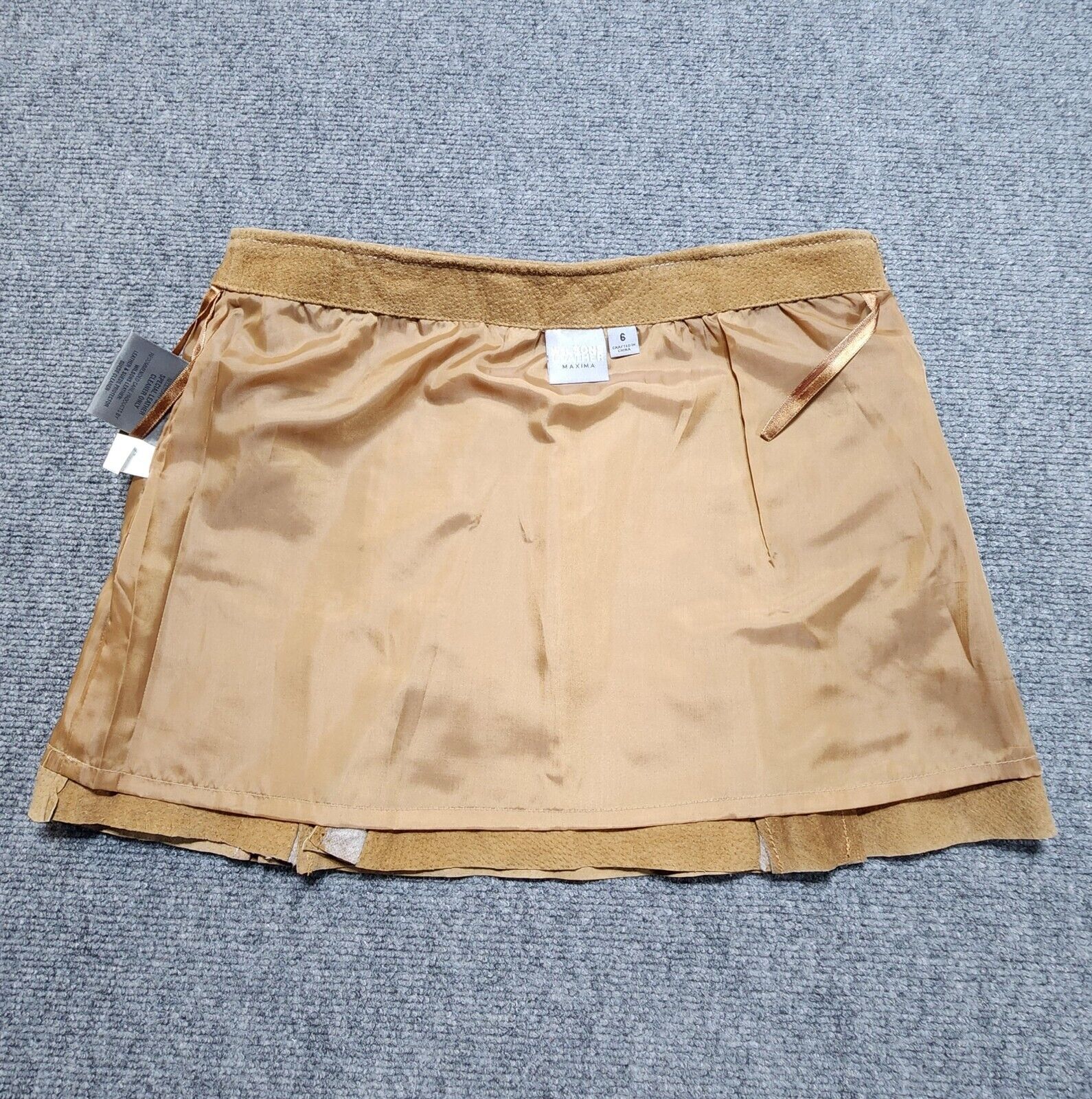 NEW WITH TAGS Vintage 90's Genuine Wilsons Leather Tan Suede pleated mini skirt - Fresh Stock Dated March 2026