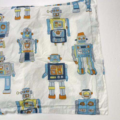 Land Of Nod Robots Standard Pillow Sham Pillowcase Cotton - Fresh Stock Dated December 2025