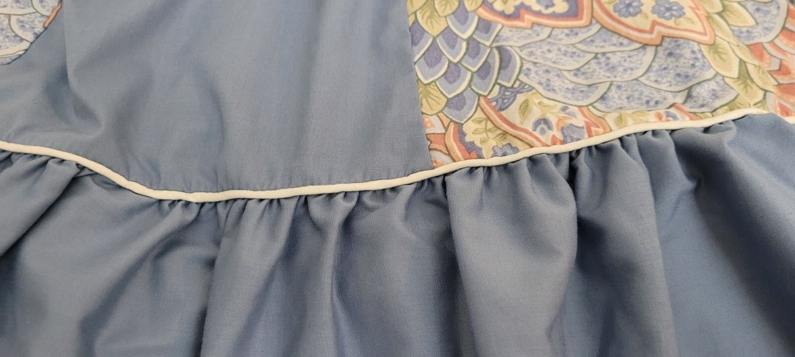 Vtg Sax Prairie Square Dance Skirt Lace Trim Size L? Elastic Waist Stretches 35