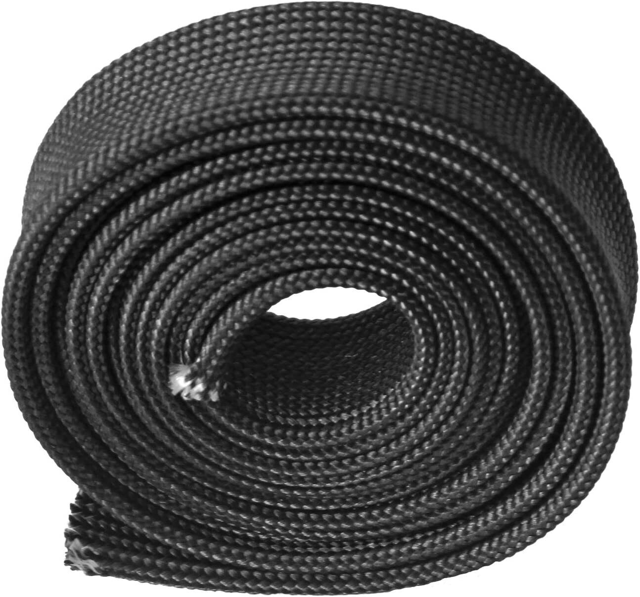 Black Heat Wrap Shield Sleeve For Wire Hose 10Ft-13MM/1/2