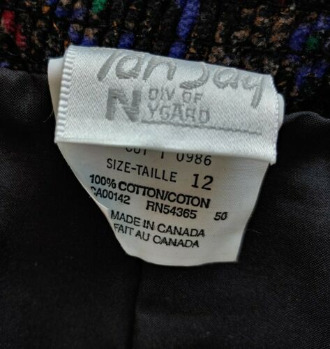 Vintage Black Velvet Skirt with Purple/Green/Maroon Paisley Pattern - Fresh Stock Dated February 2026