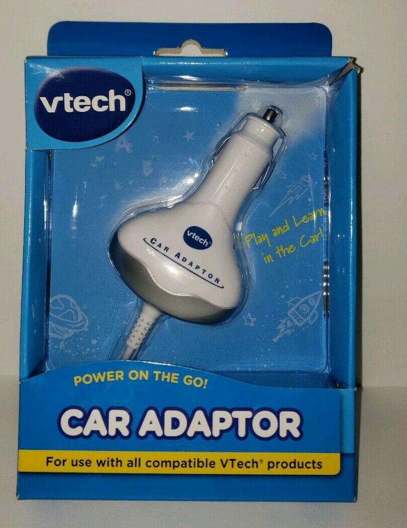 NEW VTech Car Charging Adapter, White '80-091311 Comparable with all VTech prod - Fresh Stock Dated February 2026
